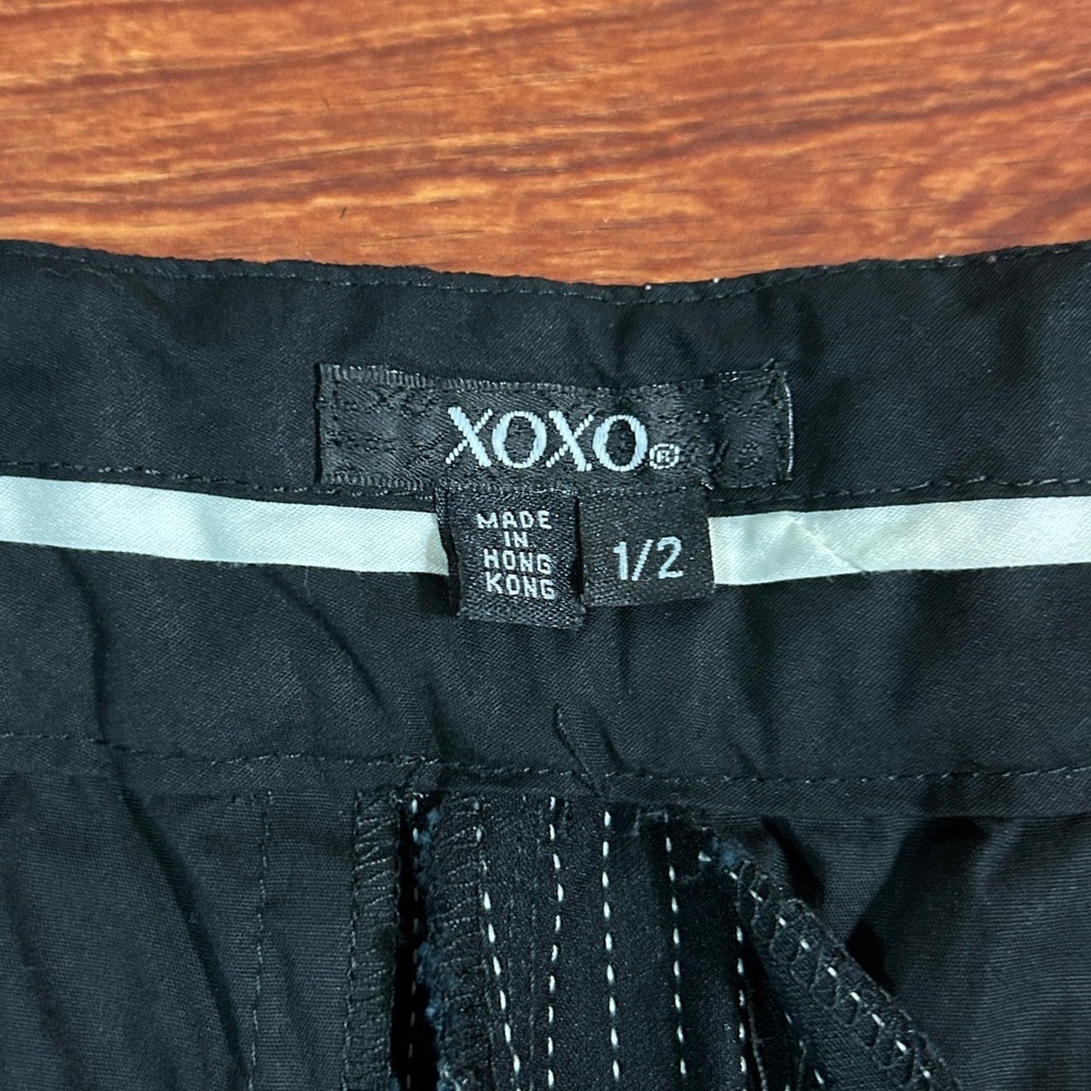 XOXO Women's Black with White Pinstriped Office Short - Picture 6 of 12